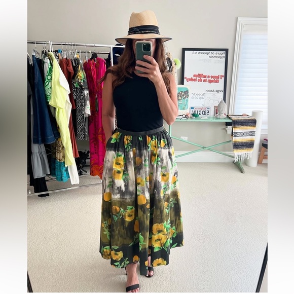 ZARA FLORAL PRINT MIDI  SKIRT - Picture 4 of 12